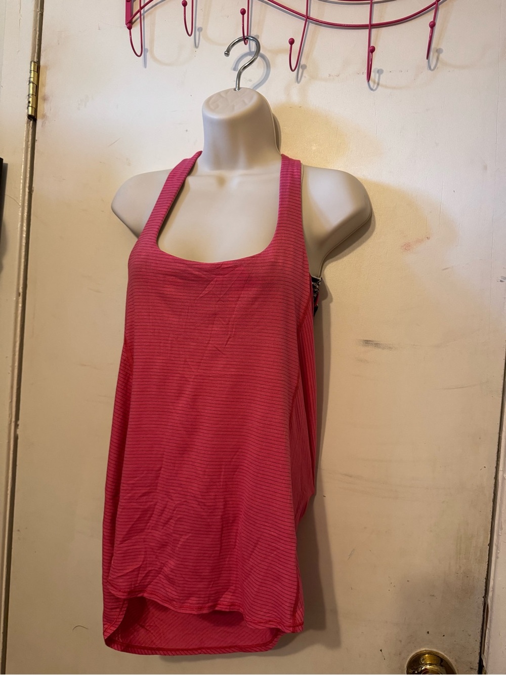 lululemon athletica Pink Striped Scoop-Neck Tank